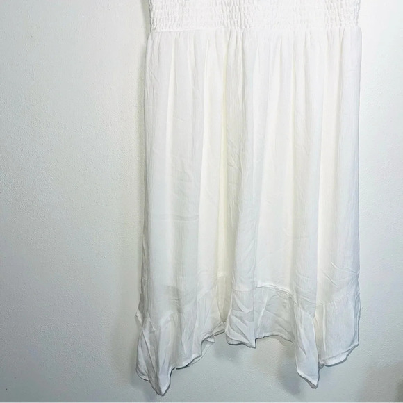 Maurices Eyeshadow NWT White Smock Strappy Hanky Hem Dress Medium Women’s - Picture 5 of 13